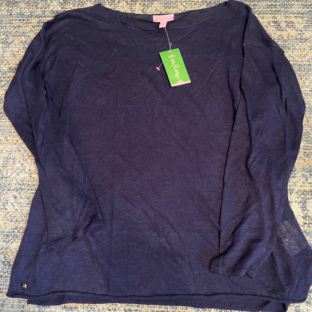 Lilly Pulitzer Alana Sweater Navy - Size L NWT